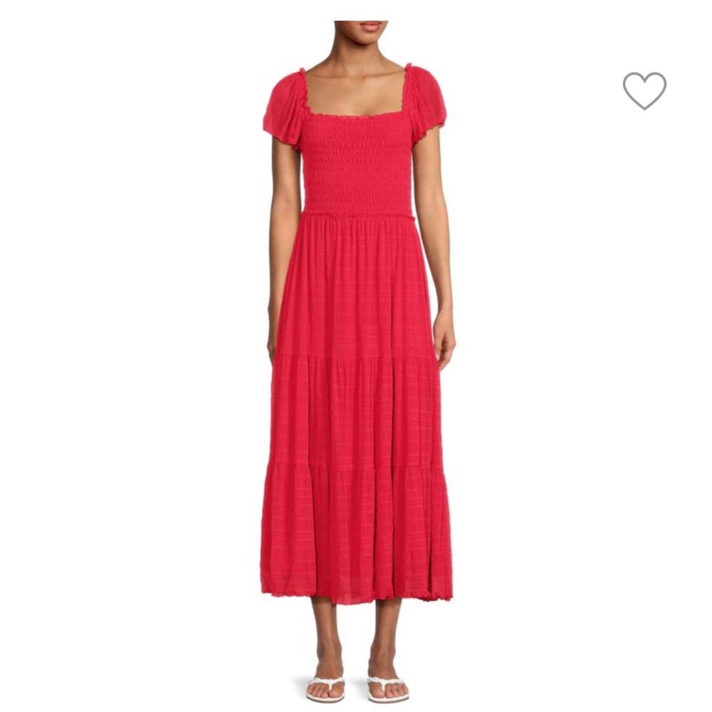NWOT - MAX STUDIO - Smoked Tiered Midi Dress - L